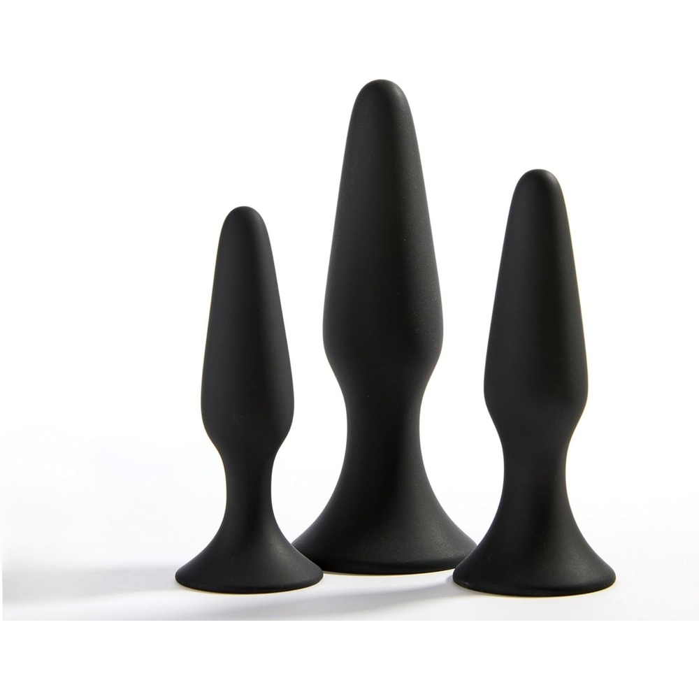 image:imageAdam amp Eve Booty Boot Camp Anal Training Kit Set of 3 Silicone Trainer Butt Plug Dildos Waterproof Anal Plugs with Flared Suction Cup Bases Great with Our Water Based Lube