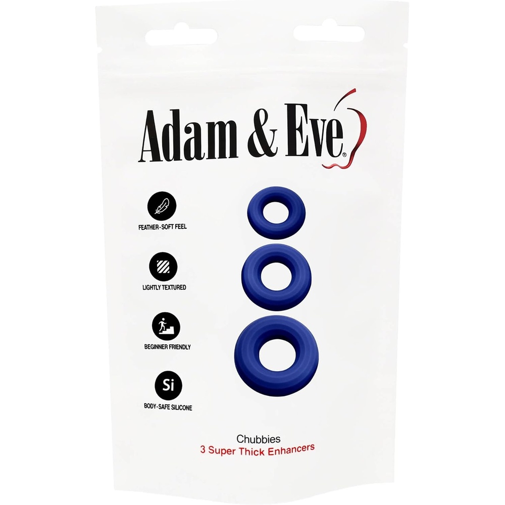 image:imageAdam amp Eve Chubbies 3 Super Thick Enhancers Extra Large Penis Rings Stretchy Silicone Erection Enhancer Boosts Hardness and Girth Comfortable Fit Non Rolling Waterproof Durable Easy Use