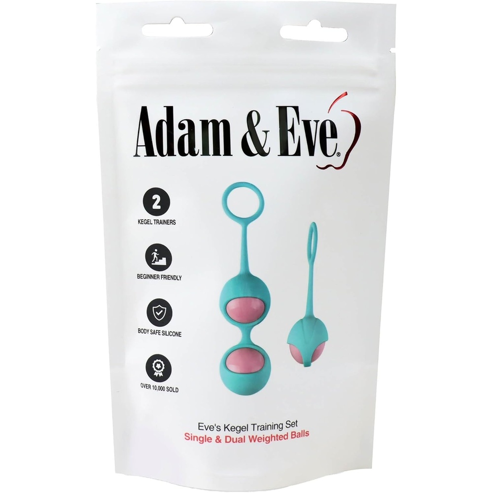 image:imageAdam amp Eve Eves Kegel Training Set Kegel Balls for Women Dual amp Single Weighted Vaginal Trainers Silicone Cradle with Retrieval Cord Pelvic Floor Strengthening Waterproof Beginner amp Advanced