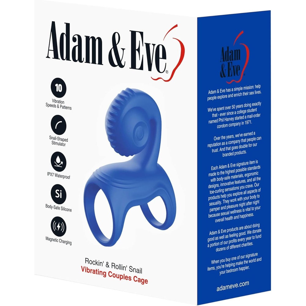 image:imageAdam amp Eve Rockin and Rollin Couples Cock Cage Vibrating Penis Ring 10 Vibration Modes Snail Stimulator Rechargeable Erection Enhancer Waterproof Couples Sex Toy Body Safe Silicone