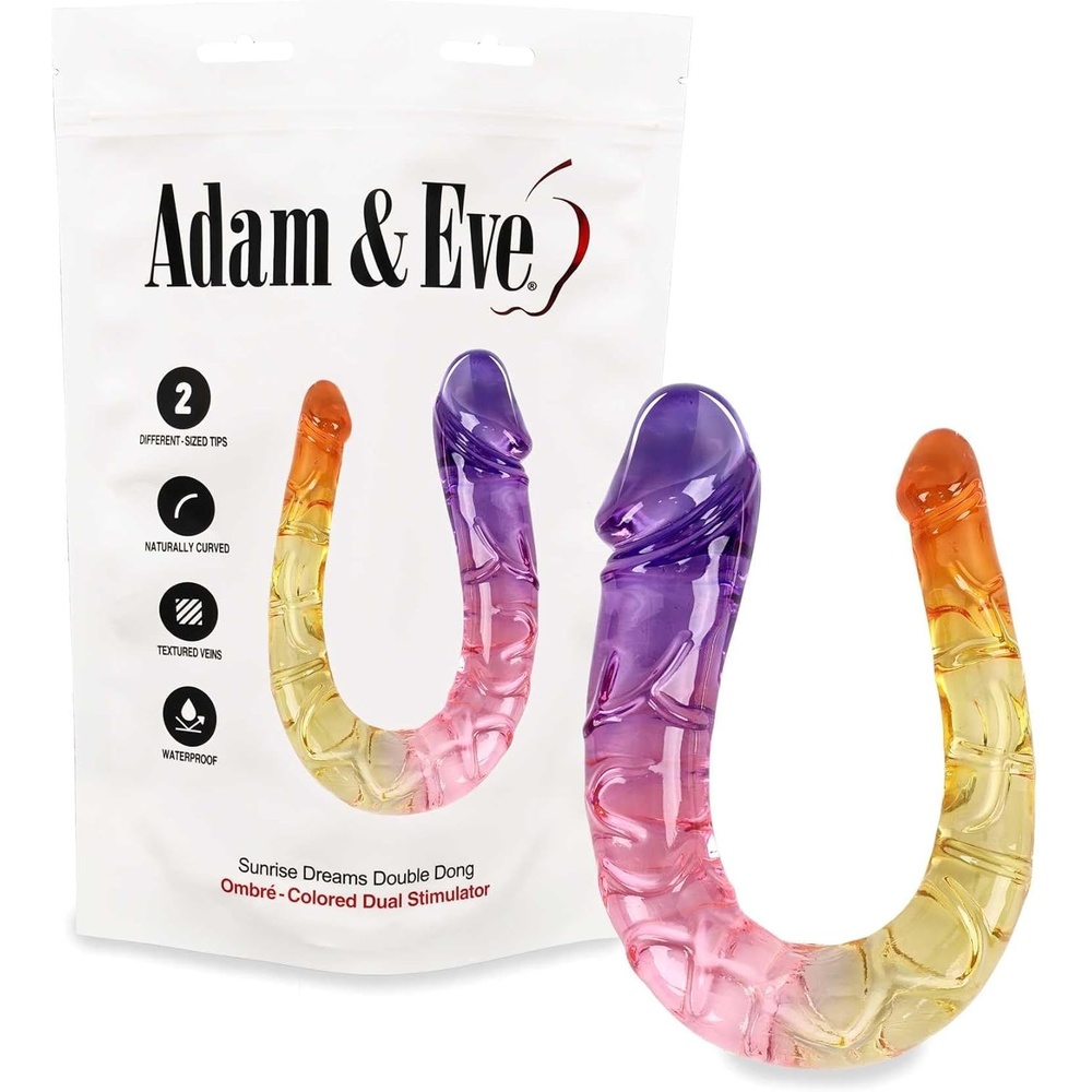 image:imageAdam amp Eve Sunrise Dreams Double Dildo Realistic Double Ended Dildo for Couples and Solo Play Flexible Curved Shaft with Veins Waterproof Anal Toys 11 Inch Adult Sex Toys amp Games