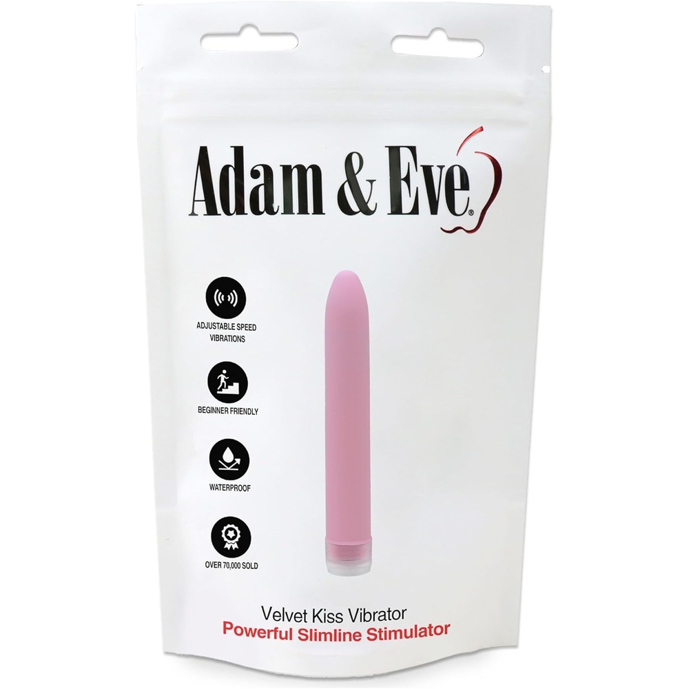 image:imageAdam amp Eve Velvet Kiss Vibrator Silky Smooth Multi Speed Classic Bullet for Clitoral and G Spot Stimulation Waterproof Slimline Vibrator for Women and Couples Travel Friendly Adult Sex Toy 6 Inch