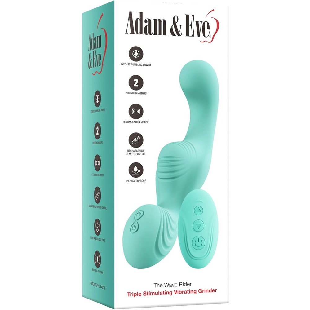 image:imageAdam amp Eve Wave Rider Vibrating Grinder Rumbly Contoured Silicone Vibrator with Dual Motors Remote Control Textured Grinding Surface 9 Modes Waterproof Rechargeable for Intense Pleasure