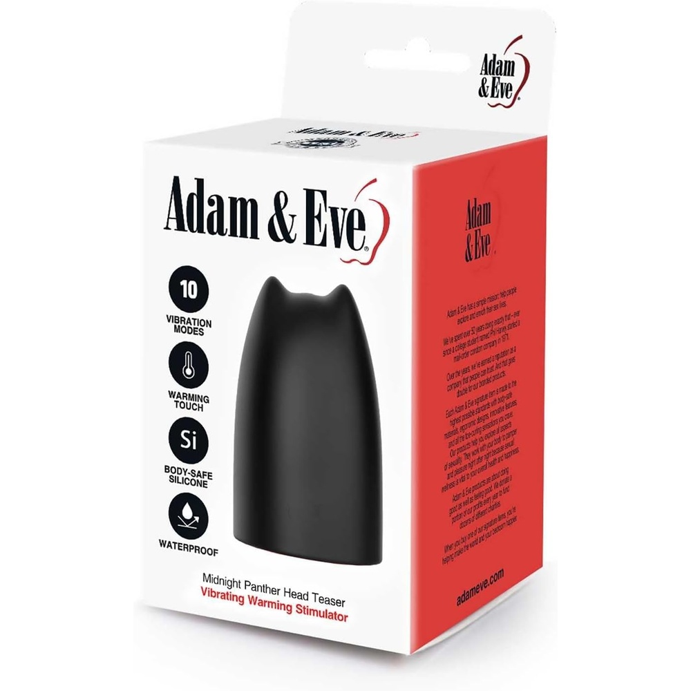 image:imageAdam and Eve Male Masturbator Midnight Panther Head Teaser Vibrating Male Masturbator Cup Silicone Pocket Pussy Vibrator with 10 Modes and Warming Men Sex Toys for Solo Or Couples Pleasure
