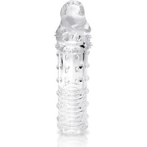 Adam & Eve Adam’s Extension Jelly Textured Penis Sleeve for Men, Penis Extender for Increased Stimulation, Adult Toys for Sex, Satisfying Texture, Sex Toy for Pleasure, 6″, Clear
