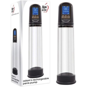 Adam & Eve Adam’s Rechargeable Penis Pump, Dick Erection Enlarger Sucker Adult Sex Toy for Men, Electric Cock Stretcher Stimulation Device & Extender, Bigger & Harder Erections, 8.25 in Insertable