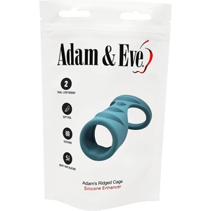 Adam & Eve Adam’s Silicone Single Ring Cage, Dual Loop Cock Ring for Men, Boosts Hardness & Endurance, Enhances Partner Stimulation, Stretchable Silicone, Comfortable Fit, Couples Bedroom Toy