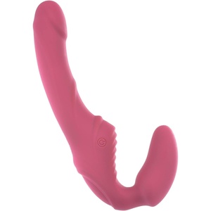 Adam & Eve Eve Vibrating Strapless Strap On Dildo, 9 Vibration Modes, Adult Toy, Anti Slip Silicone Insertable Double Ended Vibrating Sex Toy for Women & Lesbian Couples, Anal Strapon Dildo, 5″, Pink