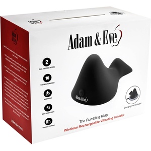 Adam & Eve Rumbling Rider with Wireless Charging Pad, Powerful Dual Motor Vibrating Grinder, 10 Vibration Modes, Waterproof, Rechargeable, Ergonomically Designed for Women, Body Safe Silicone