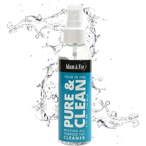 Adam & Eve Sex Toy Cleaner, 4 In 1 Pure And Clean Misting Spray, Fast Acting Misting Spray For Adult Toys, Vibrators, Dildos, Fresh Scent, Water Based Formula Perfect for Gifting, 4 oz (Pack of 2)(Spray)
