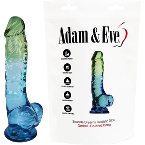 Adam and Eve Seaside Dreams Dildo, 9.5 Inch Realistic Dildo, Soft Flexible TPE Shaft with Veins and Balls, Suction Cup Base for Hands Free Sex Toys Fun, Big Dildos for Sex Toys Lovers
